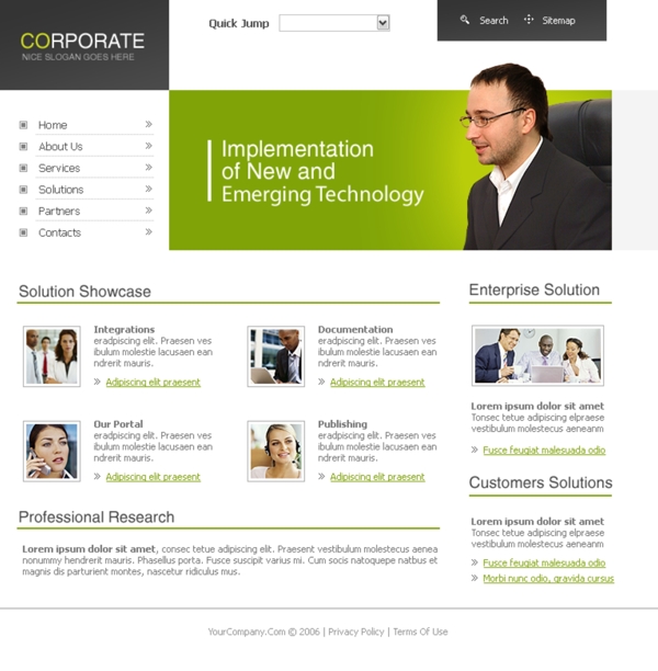 商业公司信息网页模板