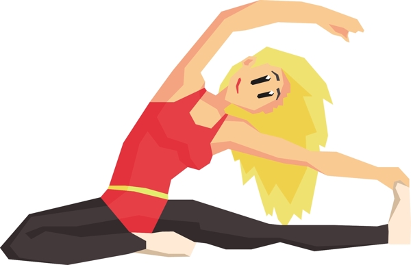 瑜伽运动健身的人卡通矢量素材文件