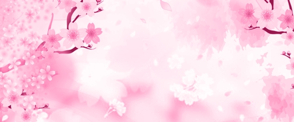 简约唯美浪漫粉色樱花节背景