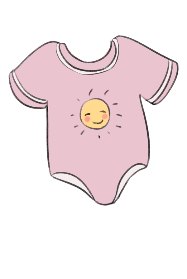 婴儿衣服装饰插画