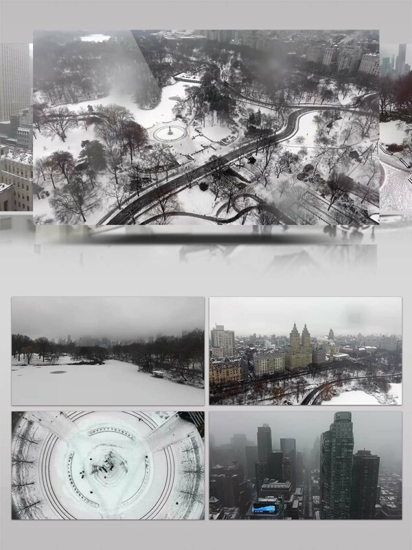 4K超清实拍城市雪景下雪视频素材