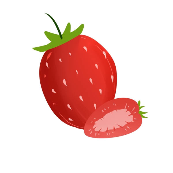 切开的草莓水果非常好吃