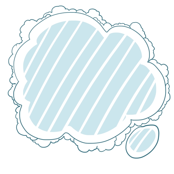蓝色云朵边框插图