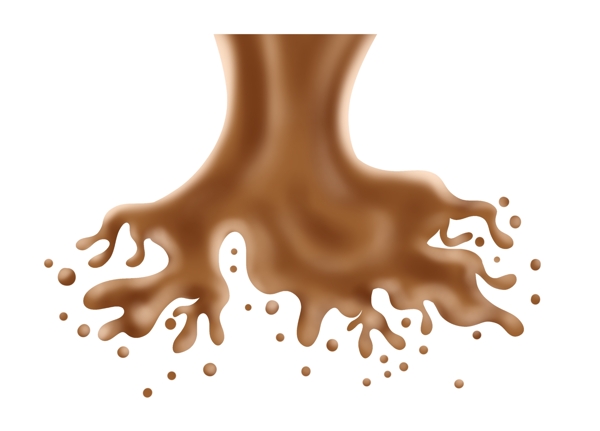 飞溅的褐色咖啡插画