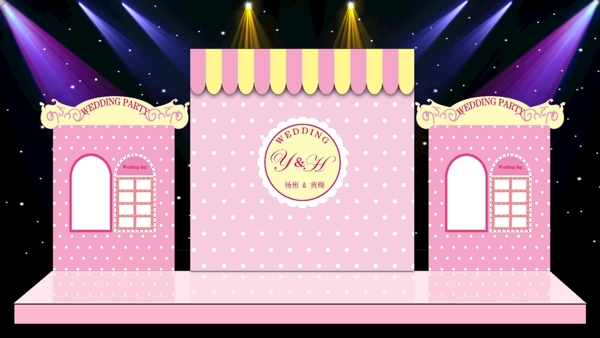 粉色舞台背景