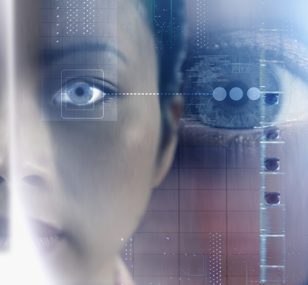未来高科技产品与女性眼眼睛图片