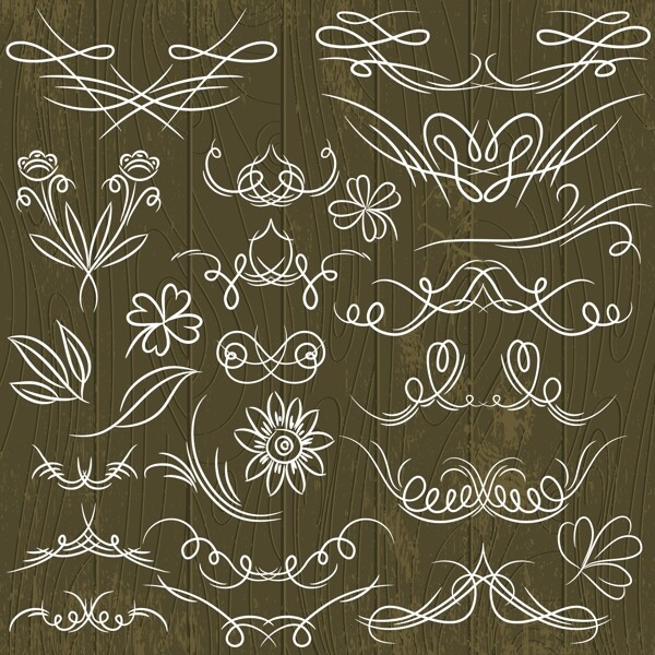 欧式蕾丝花纹分割线与复古装饰元素