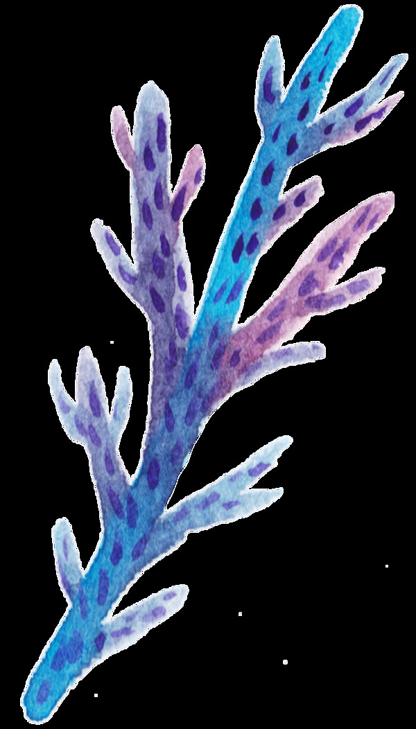 紫蓝珊瑚卡通透明素材