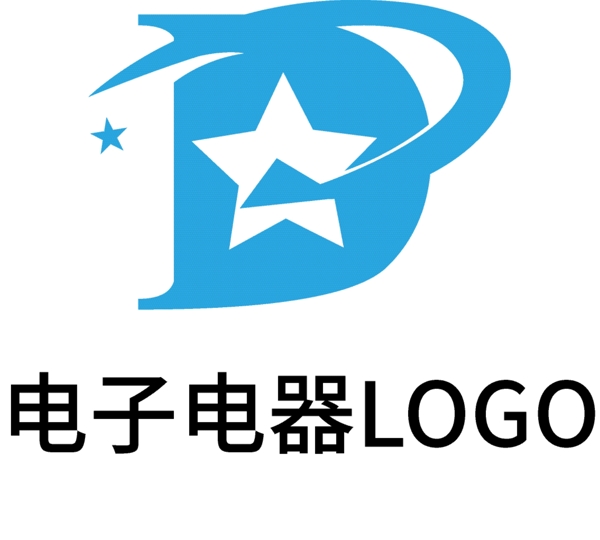 蓝色创意电子电器LOGO