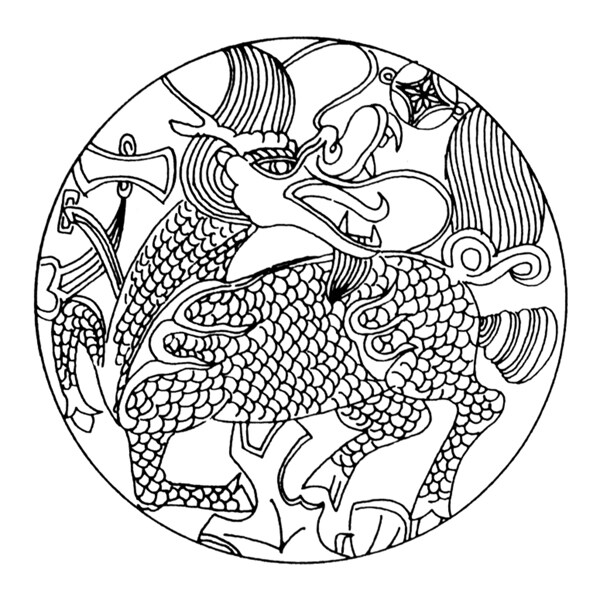 瑞兽纹样传统图案0128