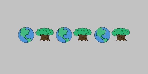 绿化树木分割线插画