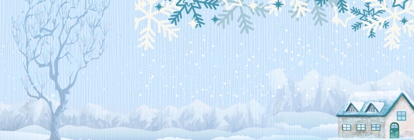冬季下雪圣诞活动促销banner背景