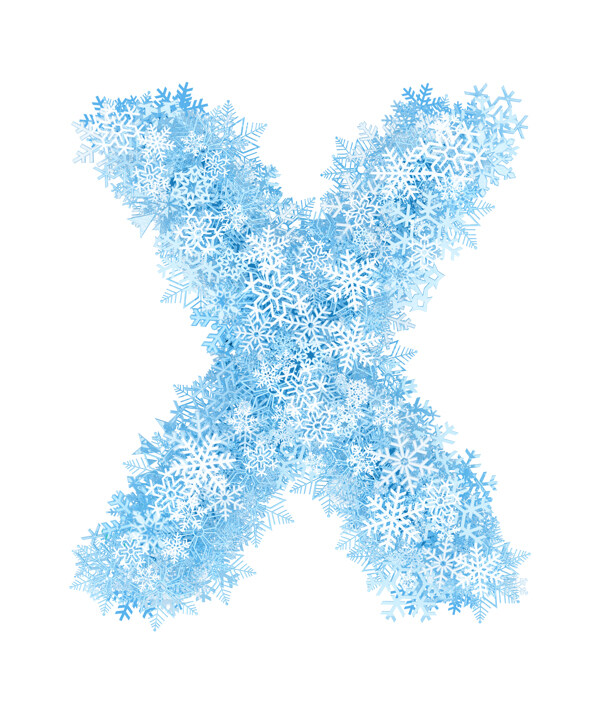 雪花组成的字母x图片