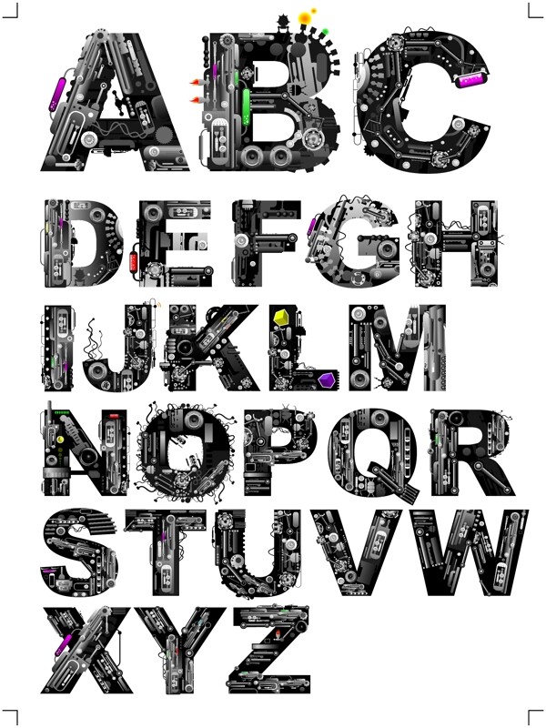 机械字母图片
