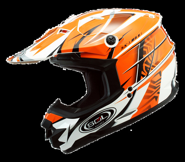 时尚橙色自行车头盔免抠png透明图层素材