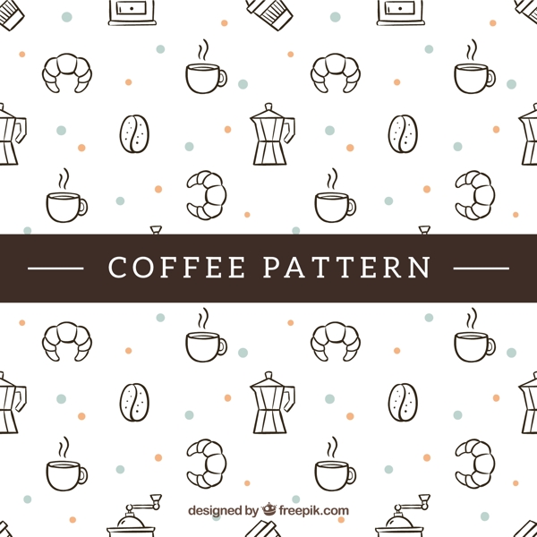 食品和咖啡手工装饰图案