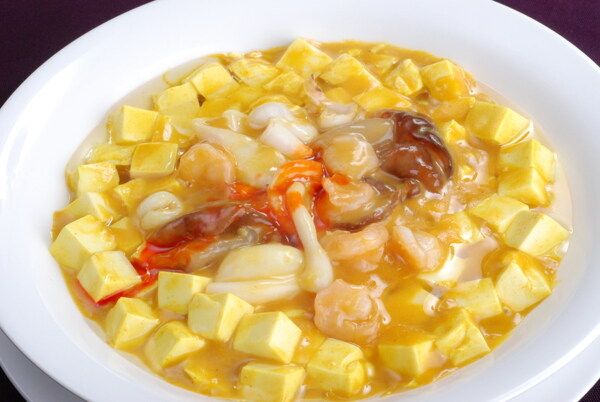咖喱海鲜豆腐图片