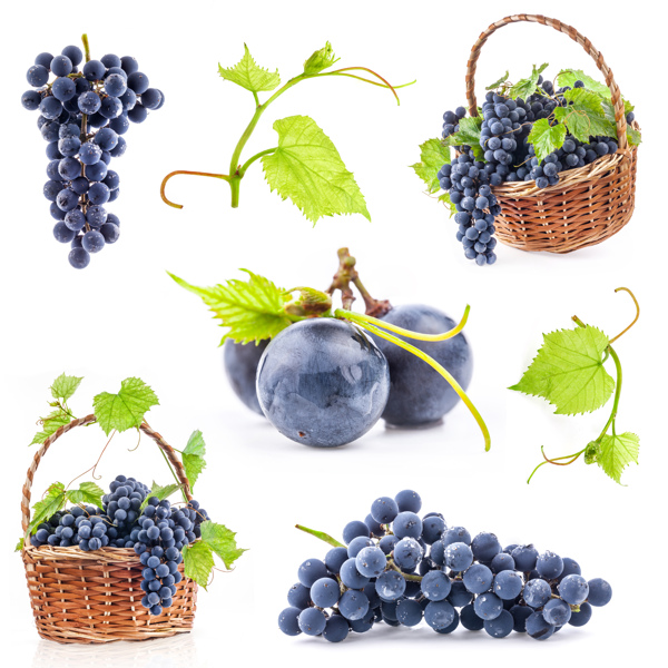 新鲜水果葡萄素材紫葡萄