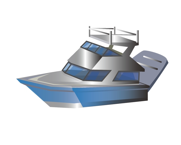 蓝灰色立体轮船插图