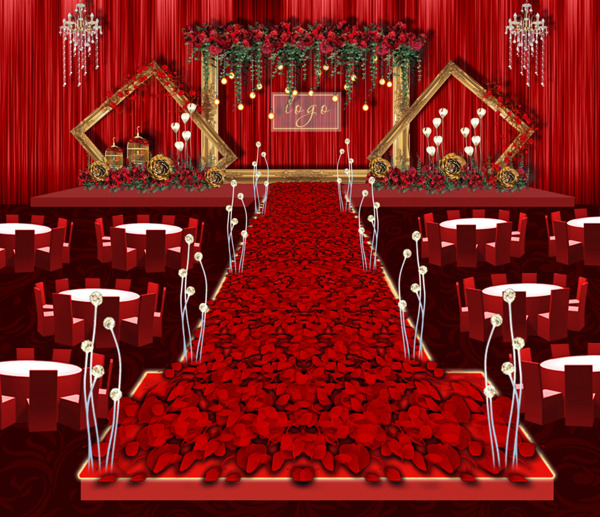 红色婚礼主题区