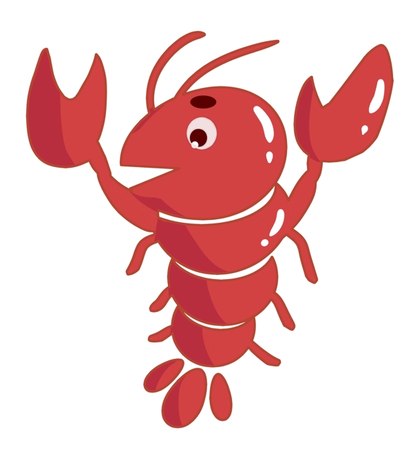 红色的龙虾装饰插画