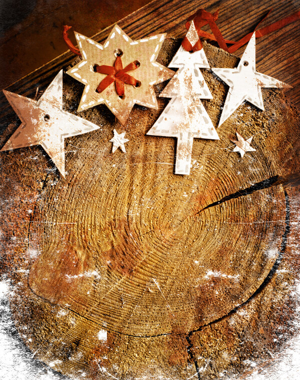 圣诞节卡片与年轮背景图片