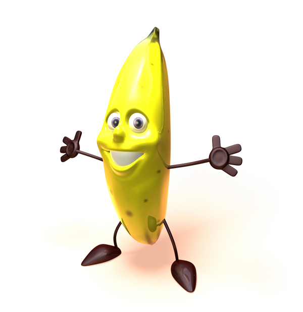 可爱开心香蕉小人装饰画