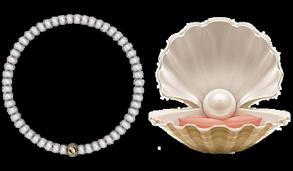 漂亮贝壳珍珠免抠png透明图层素材