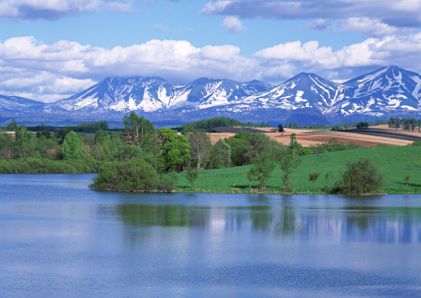 高山流水雪山树林