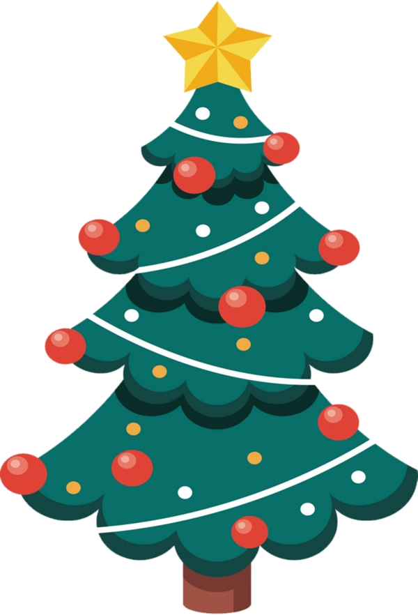 圣诞节元素卡通圣诞树素材设计装饰图案集合