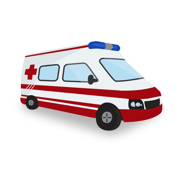 医疗设备写实救护车急救车120元素可商用