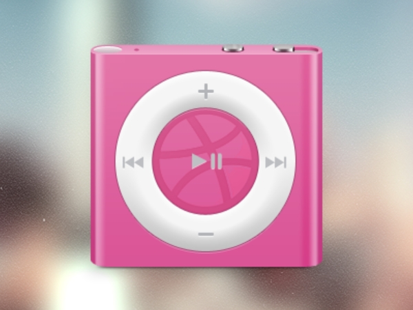 最小的iPodShufflePSD的粉红色