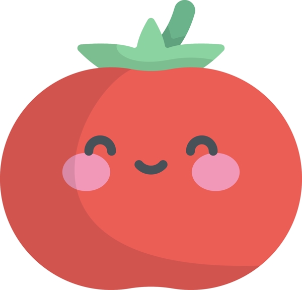 可爱蔬菜番茄表情图标插画