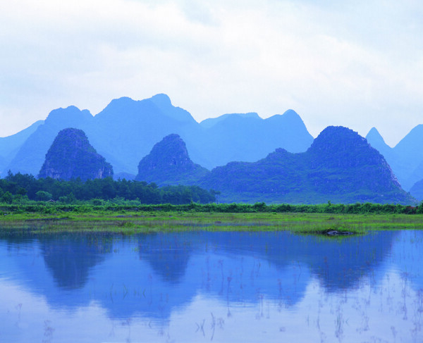 风景自然山水剪影