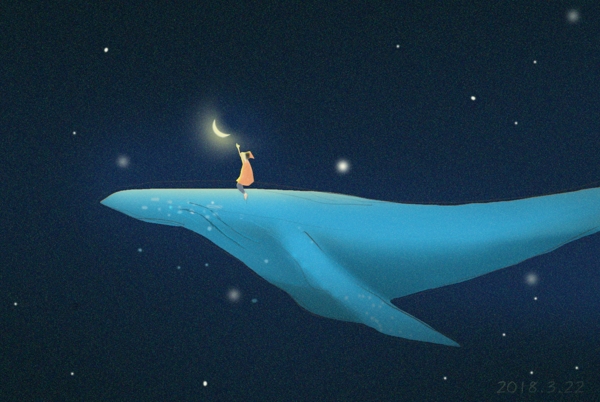 海豚鱼卡通插画