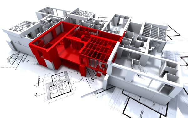 3D立体建筑施工绘图图片