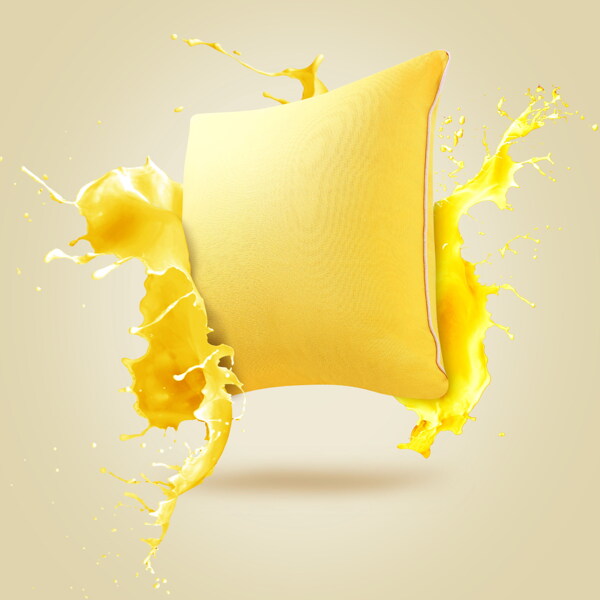 创意黄色抱枕背景图片