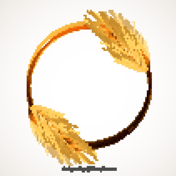 麦子圆形矢量素材图片