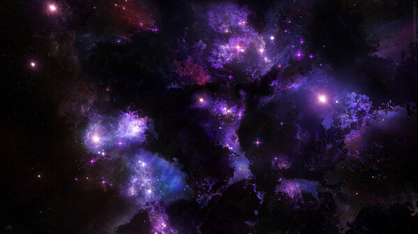 紫色梦幻唯美星空背景