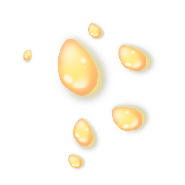 椭圆形可爱黄色油滴