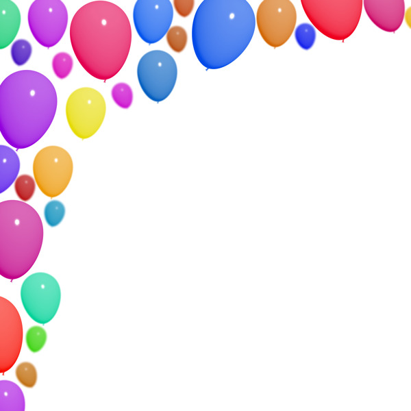 节日的彩色气球生日庆祝活动与空白勇敢面对打击