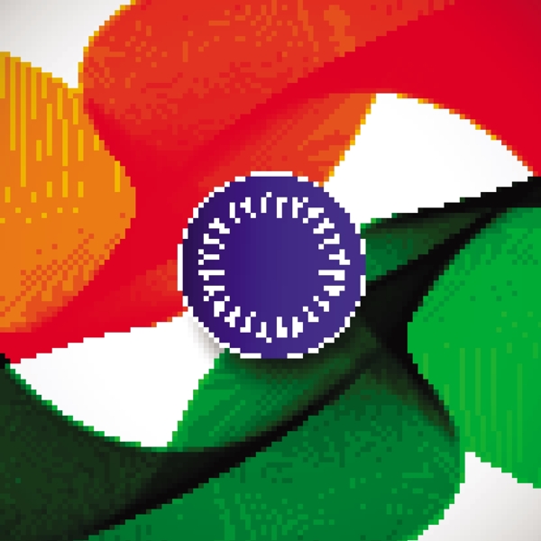 印度共和国日抽象背景与旗色