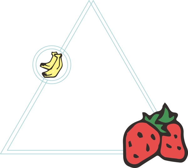 水果草莓香蕉三角形矢量边框