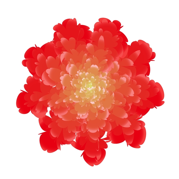 原创大红色绚烂效果装饰礼节花朵