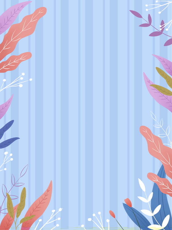 蓝色植物花卉背景设计