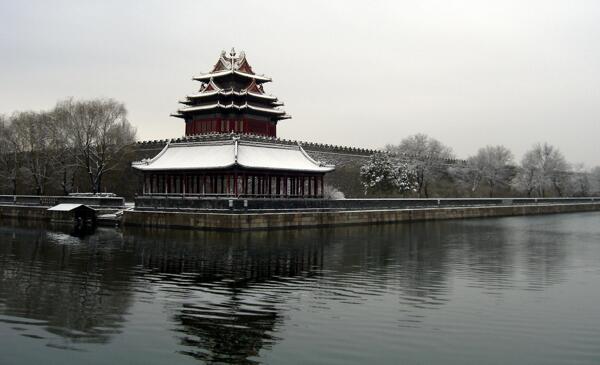 角楼雪景图片