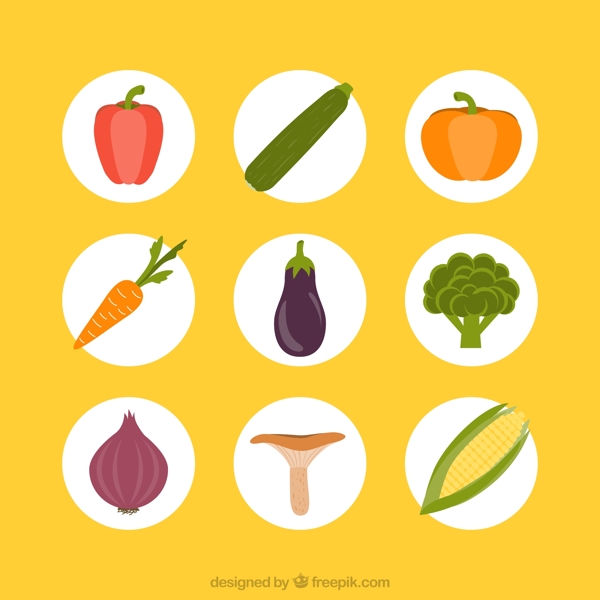 圆形蔬菜图标图片