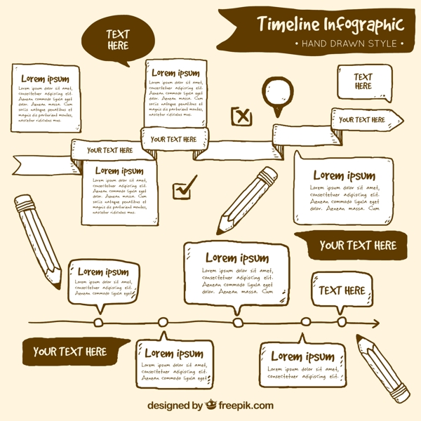 时间轴图表模板的手绘风格