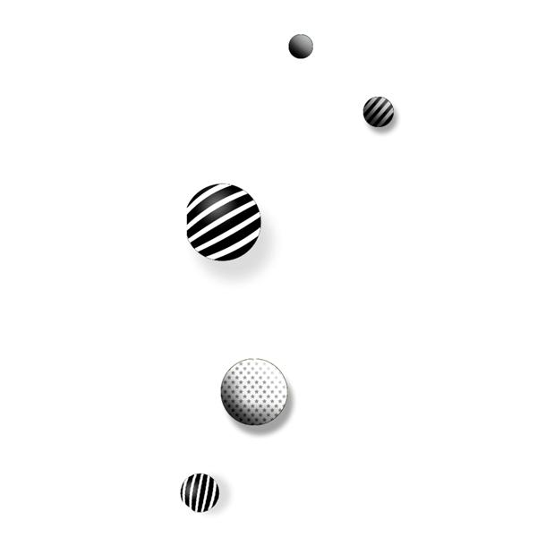 黑白圆形漂浮球
