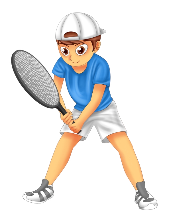 运动会打网球男孩